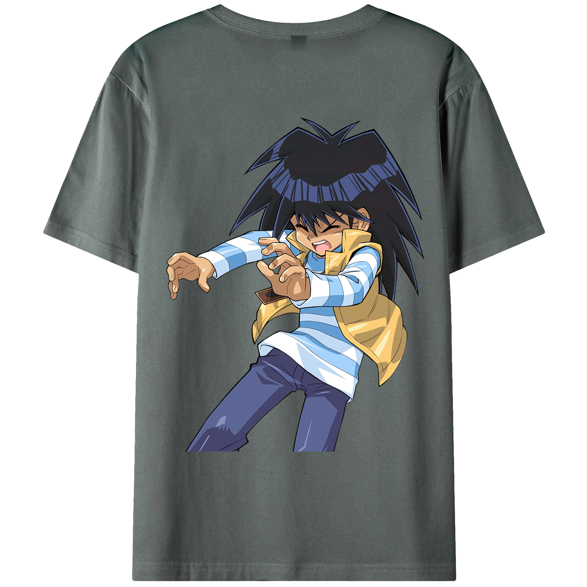 （画像用） 遊☆戯☆王 Yu-Gi-Oh! 綿100％ メンズ半袖Tシャツ（バックプリント） 通気性